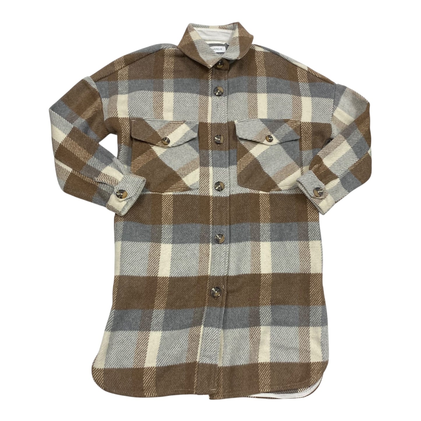 Jacket Shirt By Evereve In Plaid Pattern, Size:S