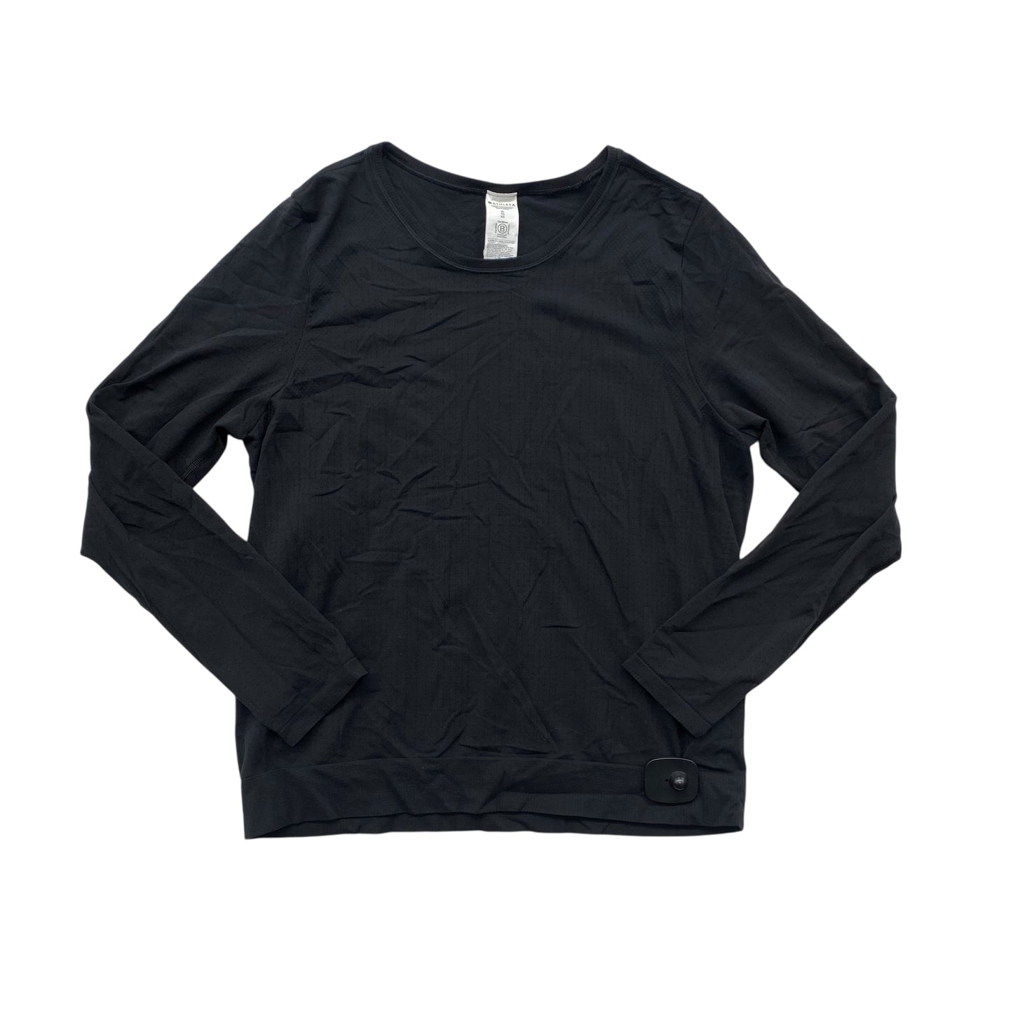 Athletic Top Ls Crewneck By Athleta In Black, Size:Xl