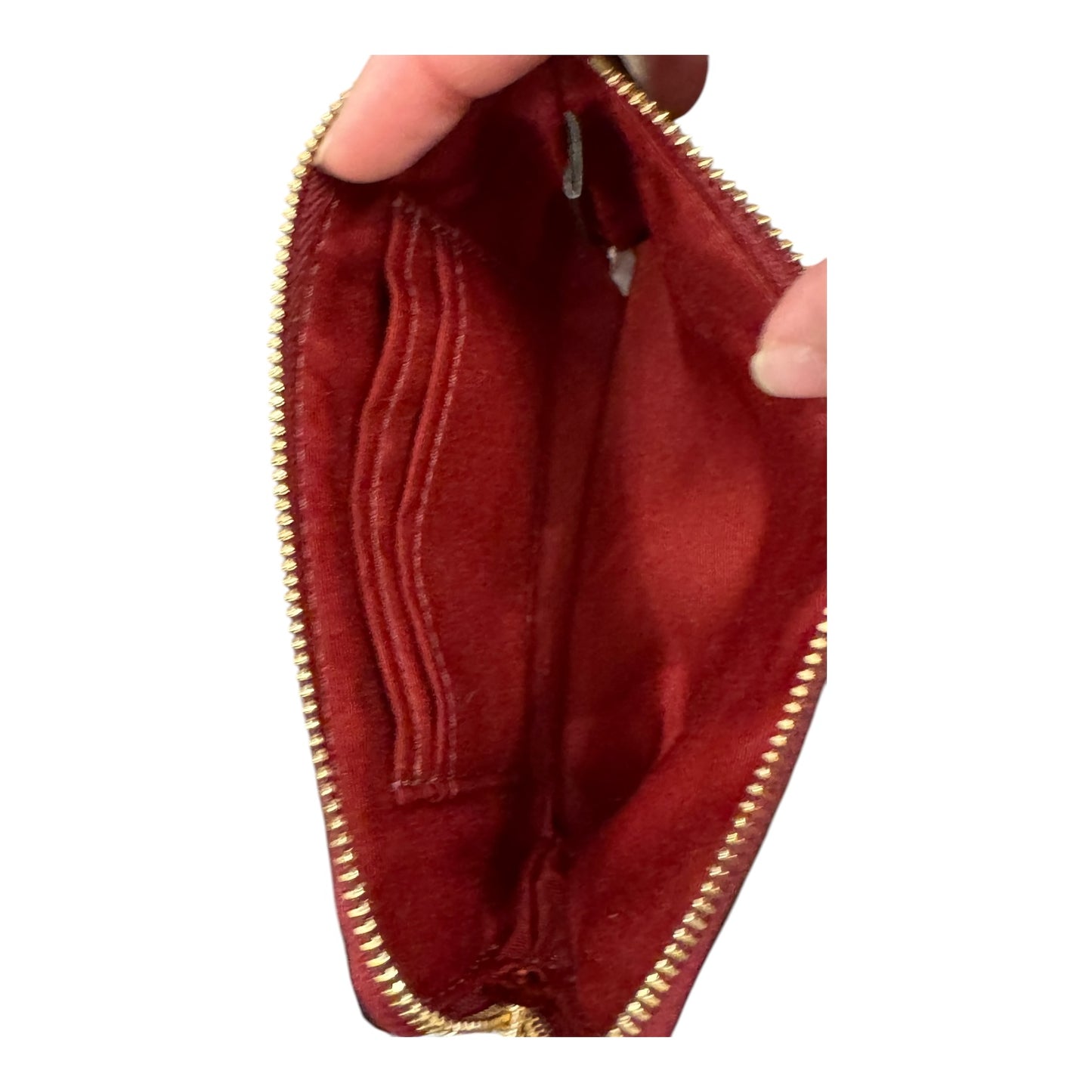 Wristlet Designer By Coach In Brown & Red, Size:Small