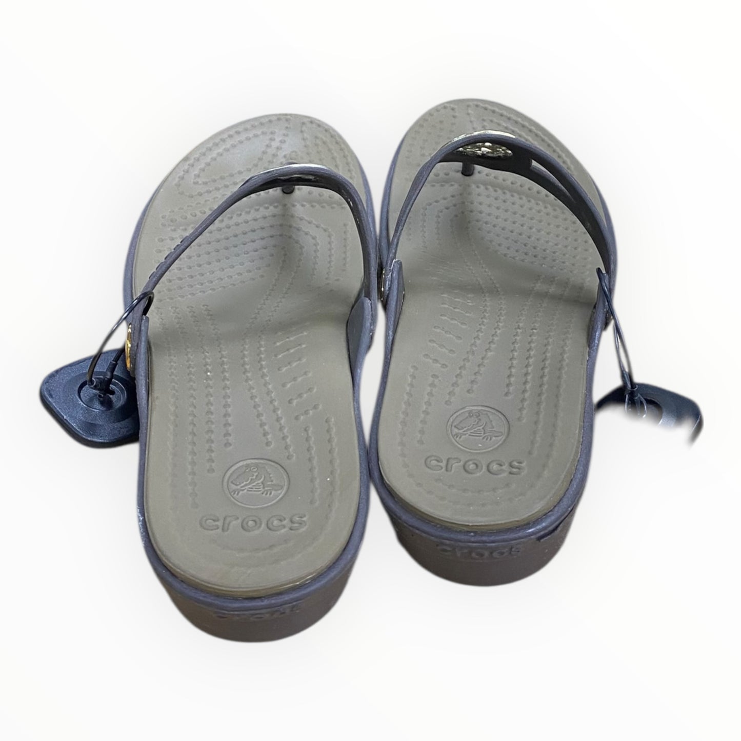Sandals Heels Block By Crocs In Brown, Size:7