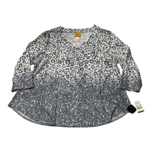 Top 3/4 Sleeve By Ruby Rd In Blue & Grey, Size:L