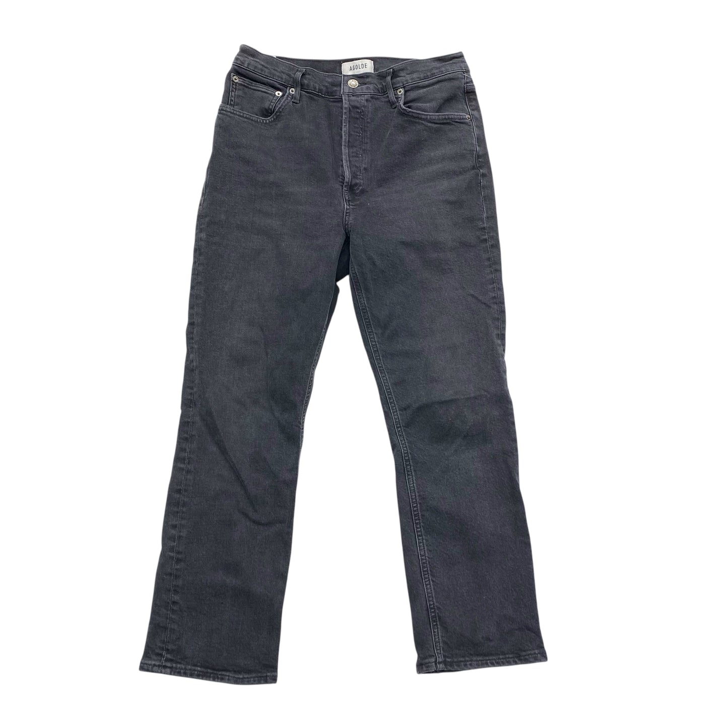 Jeans Straight By Agolde In Black Denim, Size:8