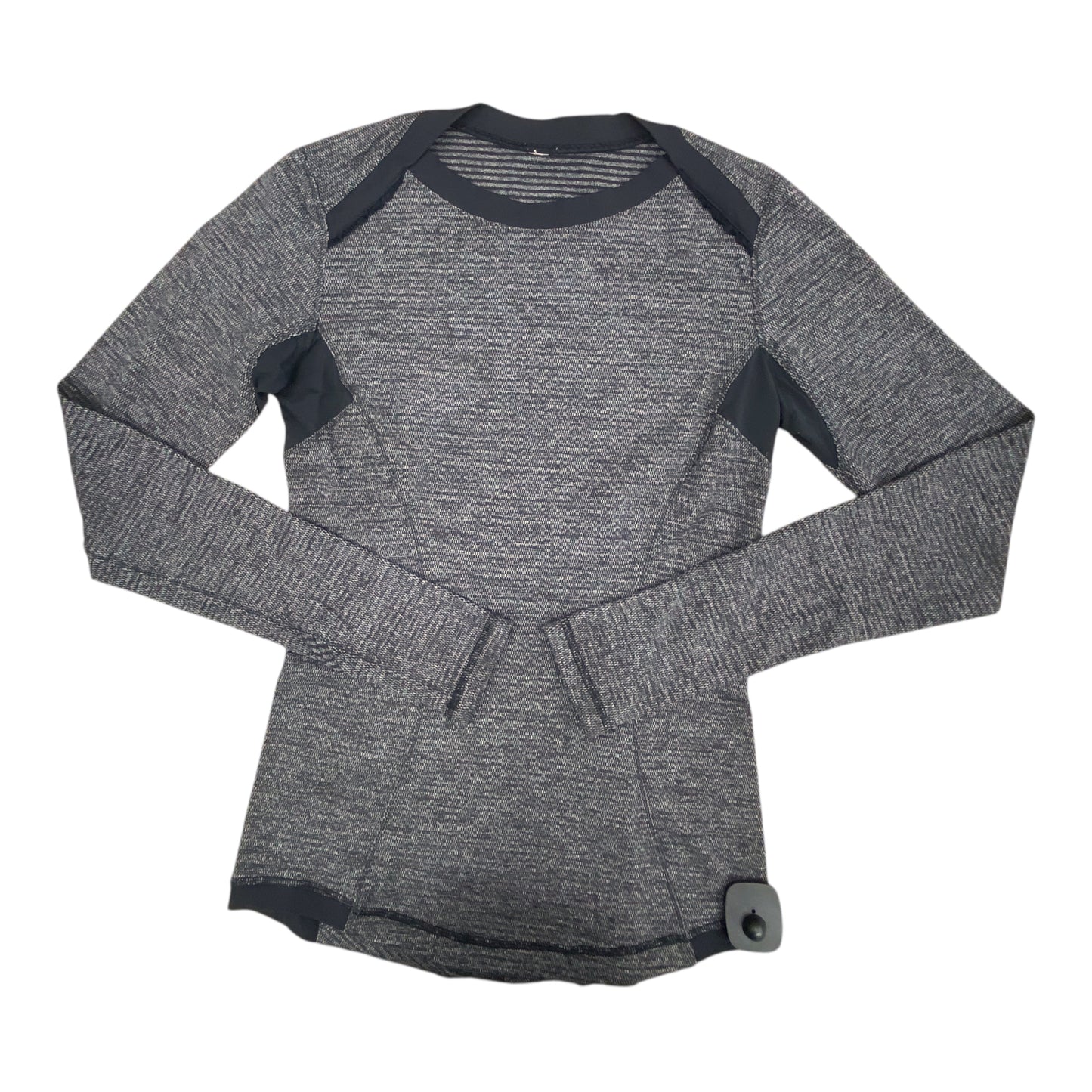 Athletic Top Ls Crewneck By Lululemon In Black & Grey, Size:S