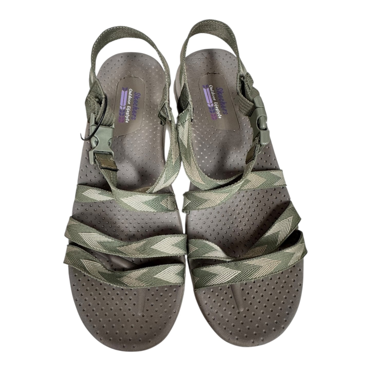 Sandals Flats By Skechers In Green, Size:8
