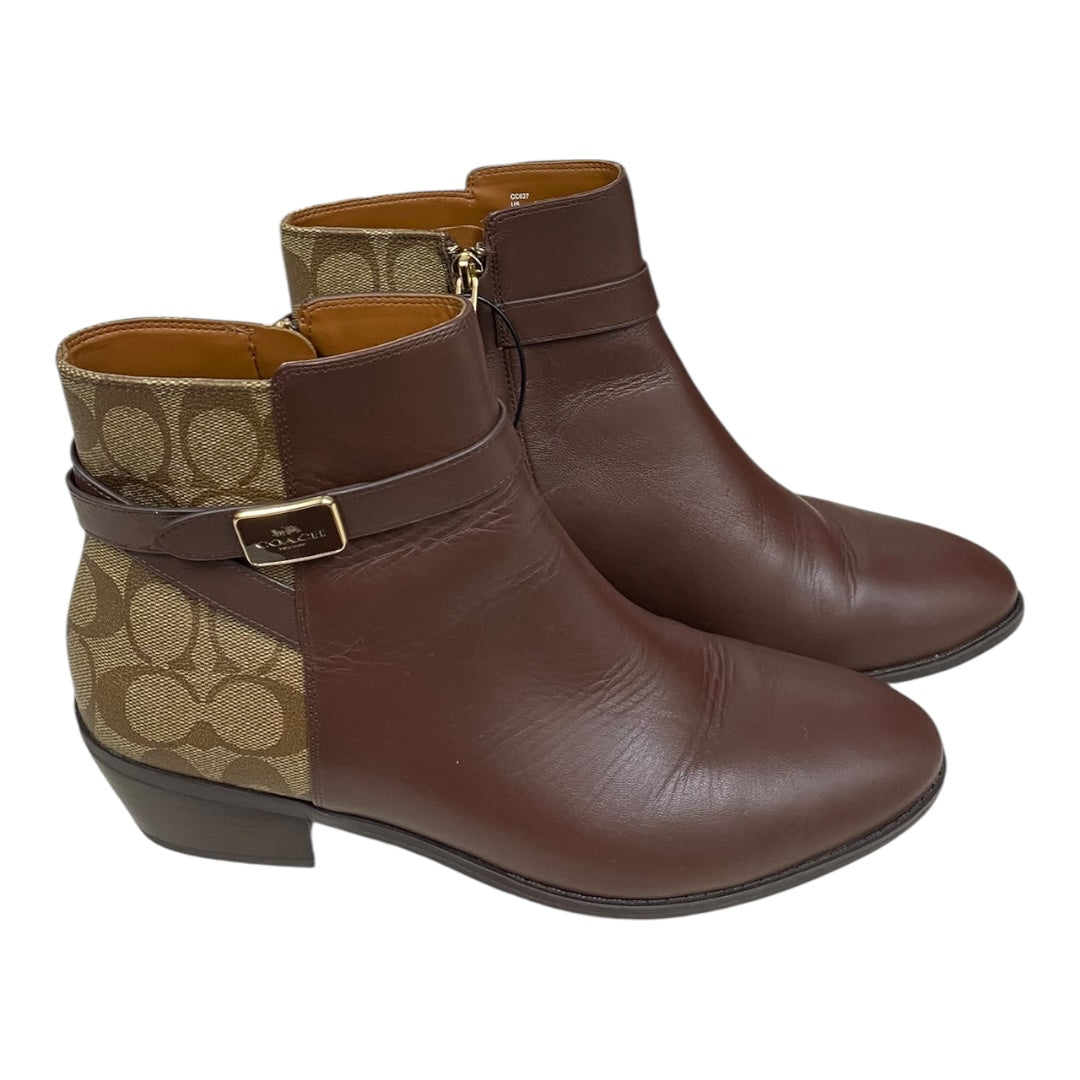Boots Designer By Coach In Brown, Size:9.5