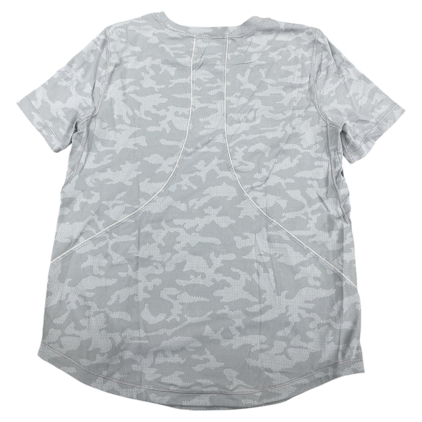 Athletic Top Ss By Lululemon In Grey, Size:S