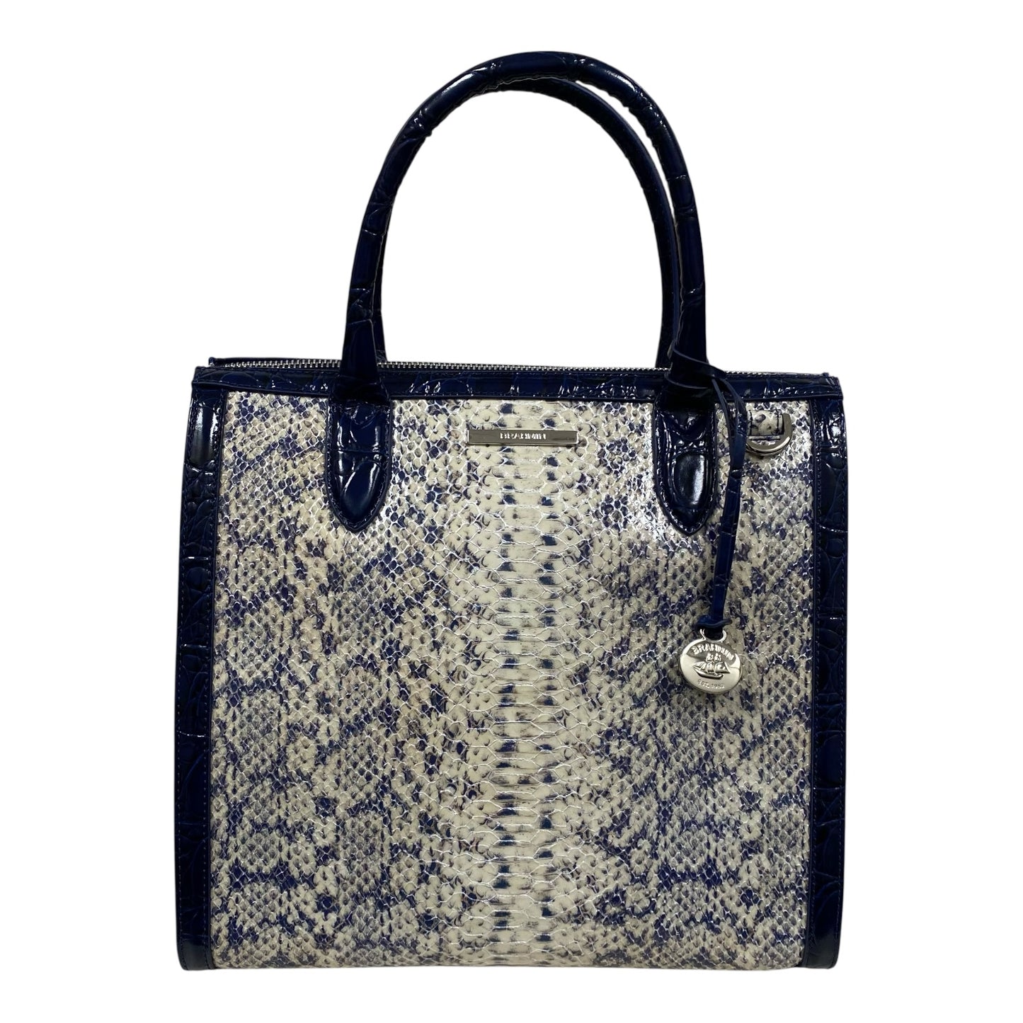 Handbag Designer By Brahmin In Snakeskin Print, Size:Medium