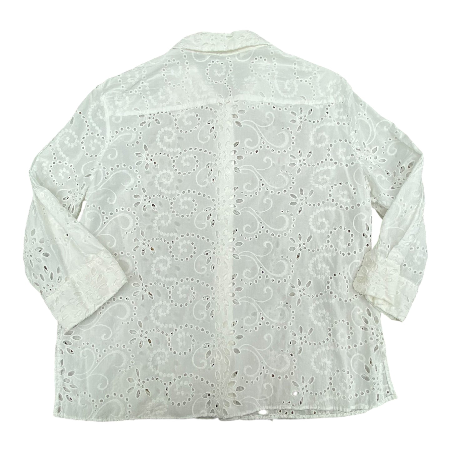 Top 3/4 Sleeve By Zara In White, Size:L