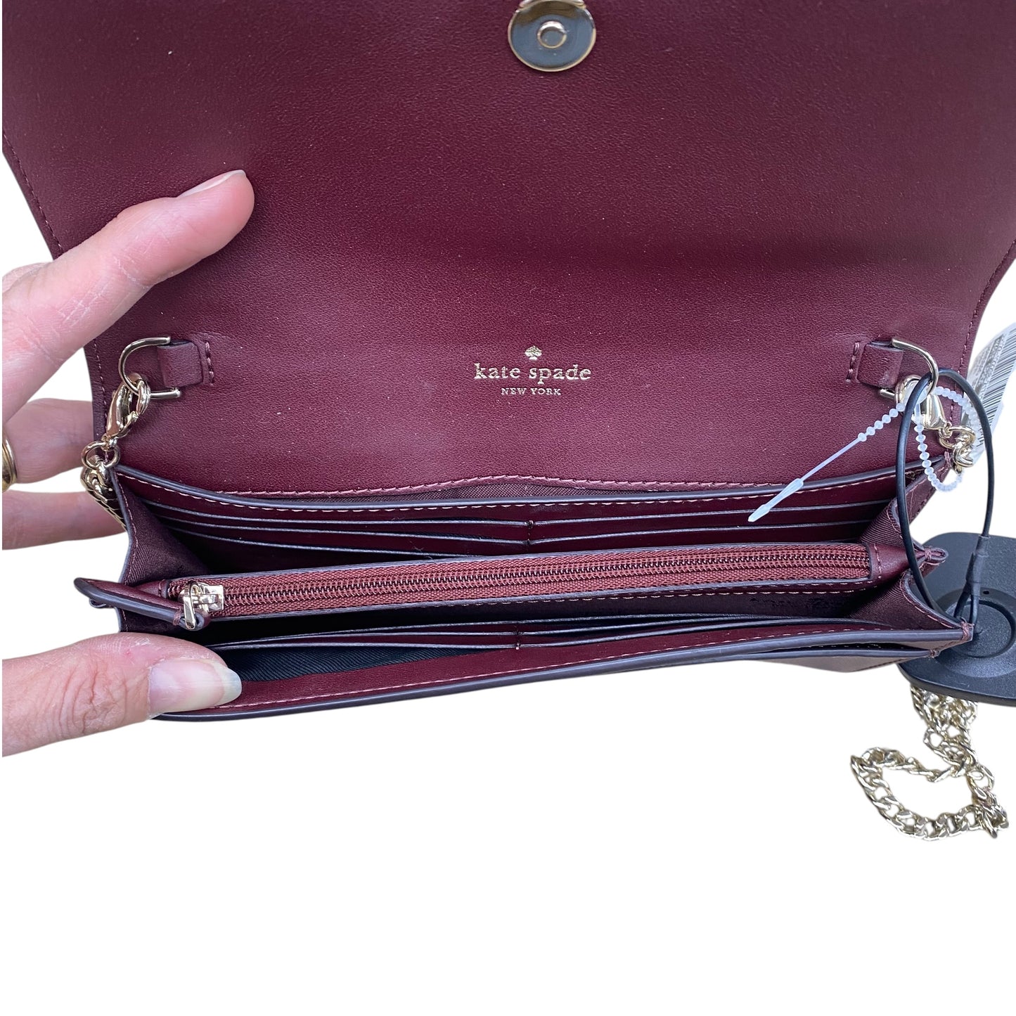 Handbag Designer By Kate Spade In Maroon, Size:Small