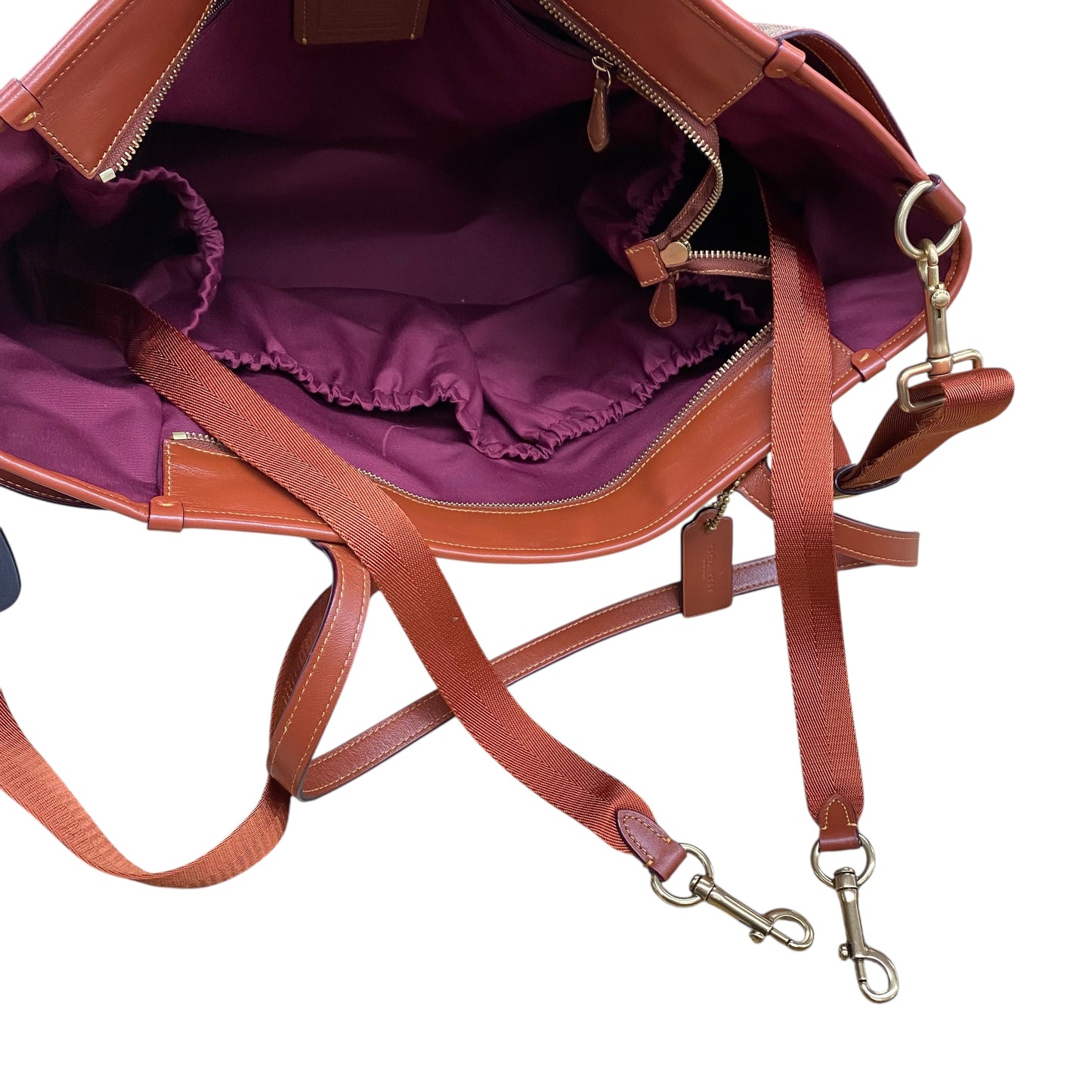 Handbag Designer By Coach In Brown, Size:Large