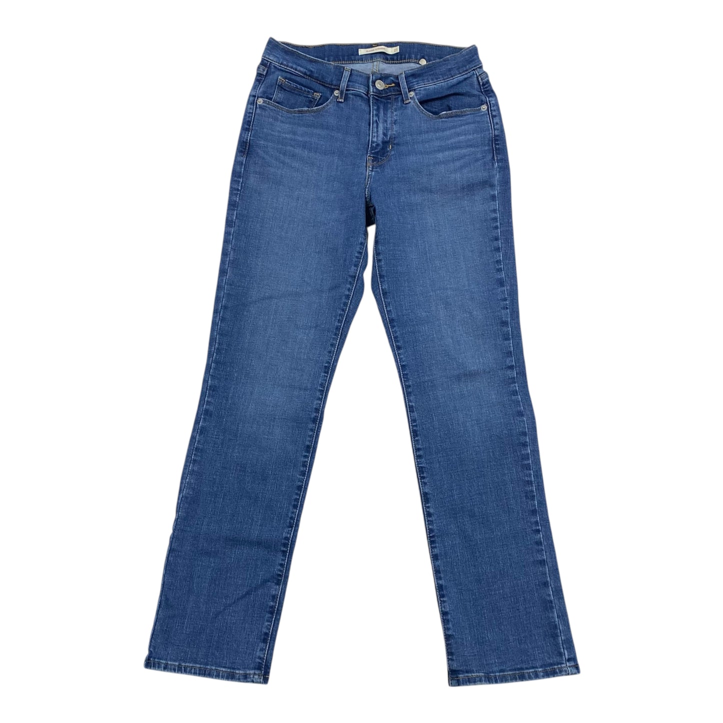 Jeans Straight By Levis In Blue Denim, Size:4