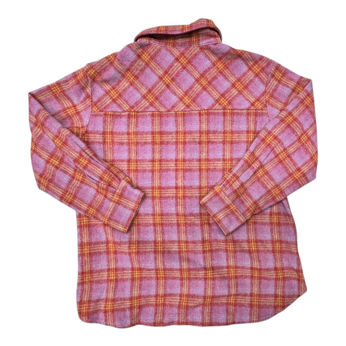 Jacket Shirt By Steve Madden In Plaid Pattern, Size:L