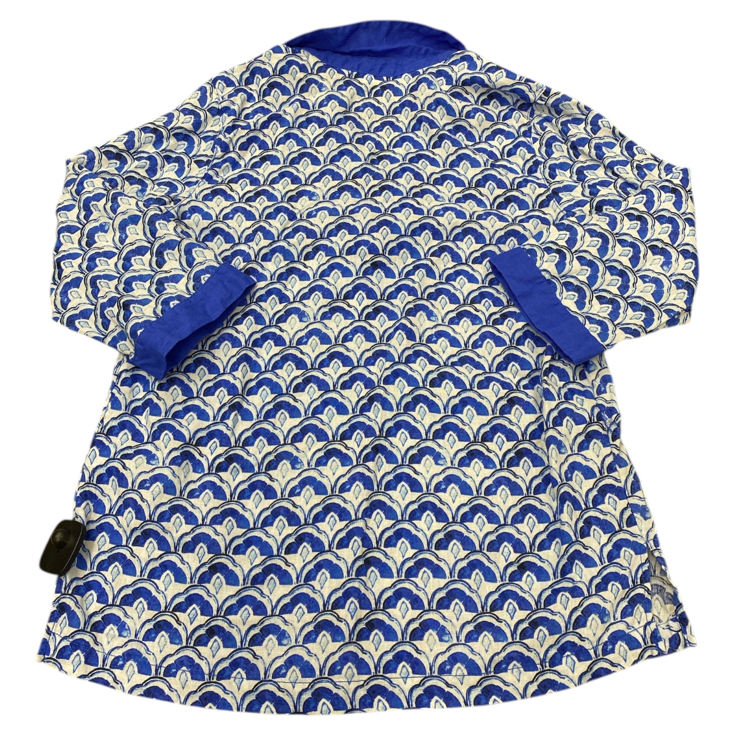 Top 3/4 Sleeve By Sigrid Olsen In Blue & White, Size:M