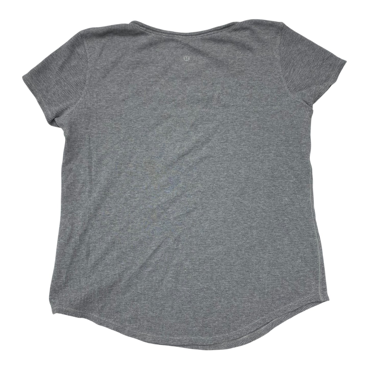 Athletic Top Ss By Lululemon In Grey, Size:M