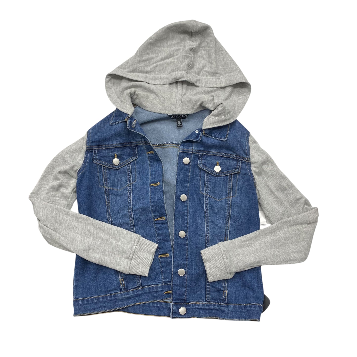 Jacket Denim By Baccini In Blue & Grey, Size:M