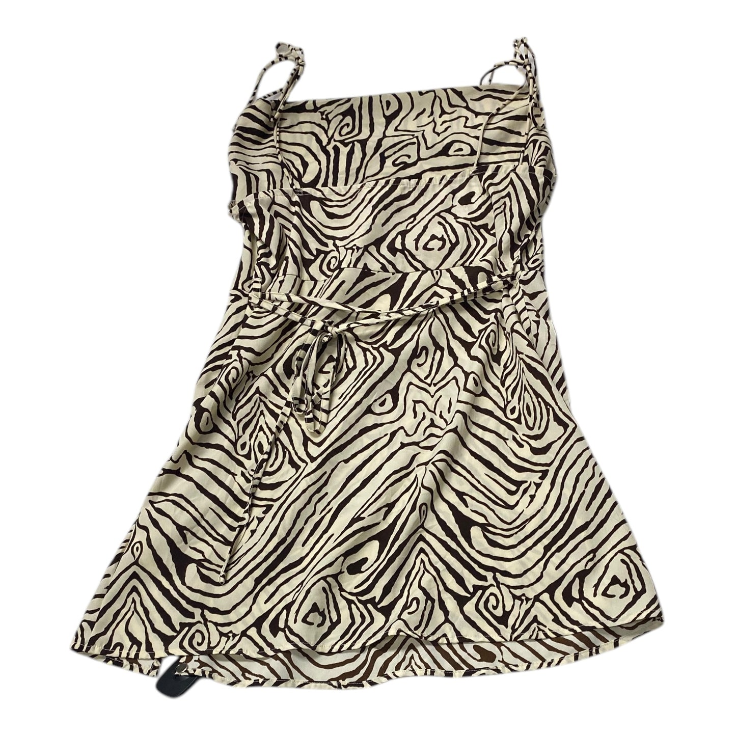 Dress Casual Midi By Cmc In Brown & Tan, Size:L