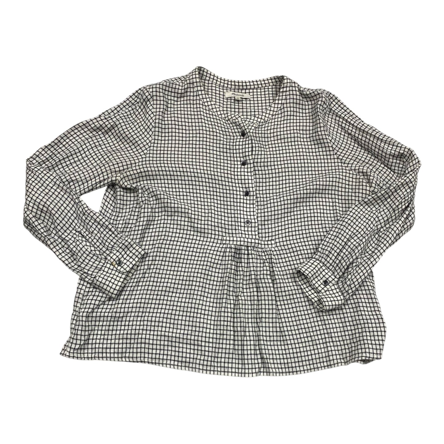 Top Ls By Madewell In Checkered Pattern, Size:M