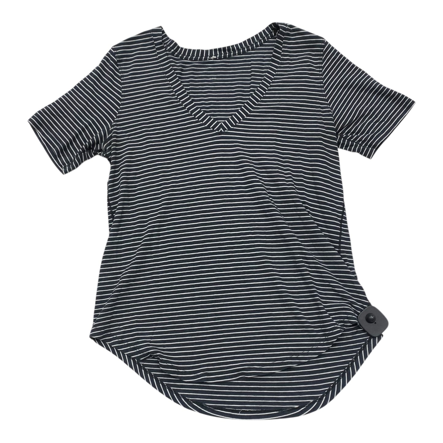 Athletic Top Ss By Lululemon In Black & White, Size:M