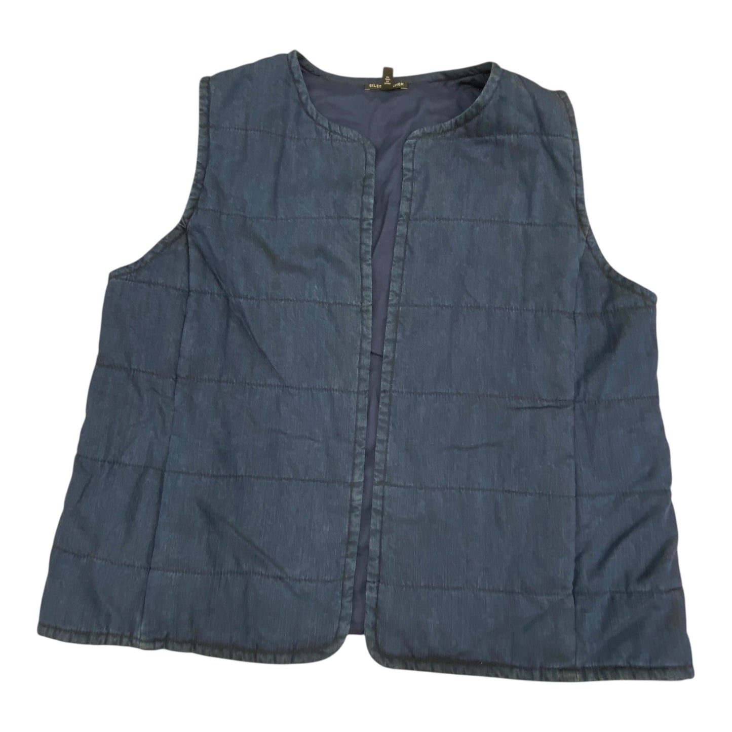 Vest Designer By Eileen Fisher In Blue, Size:L