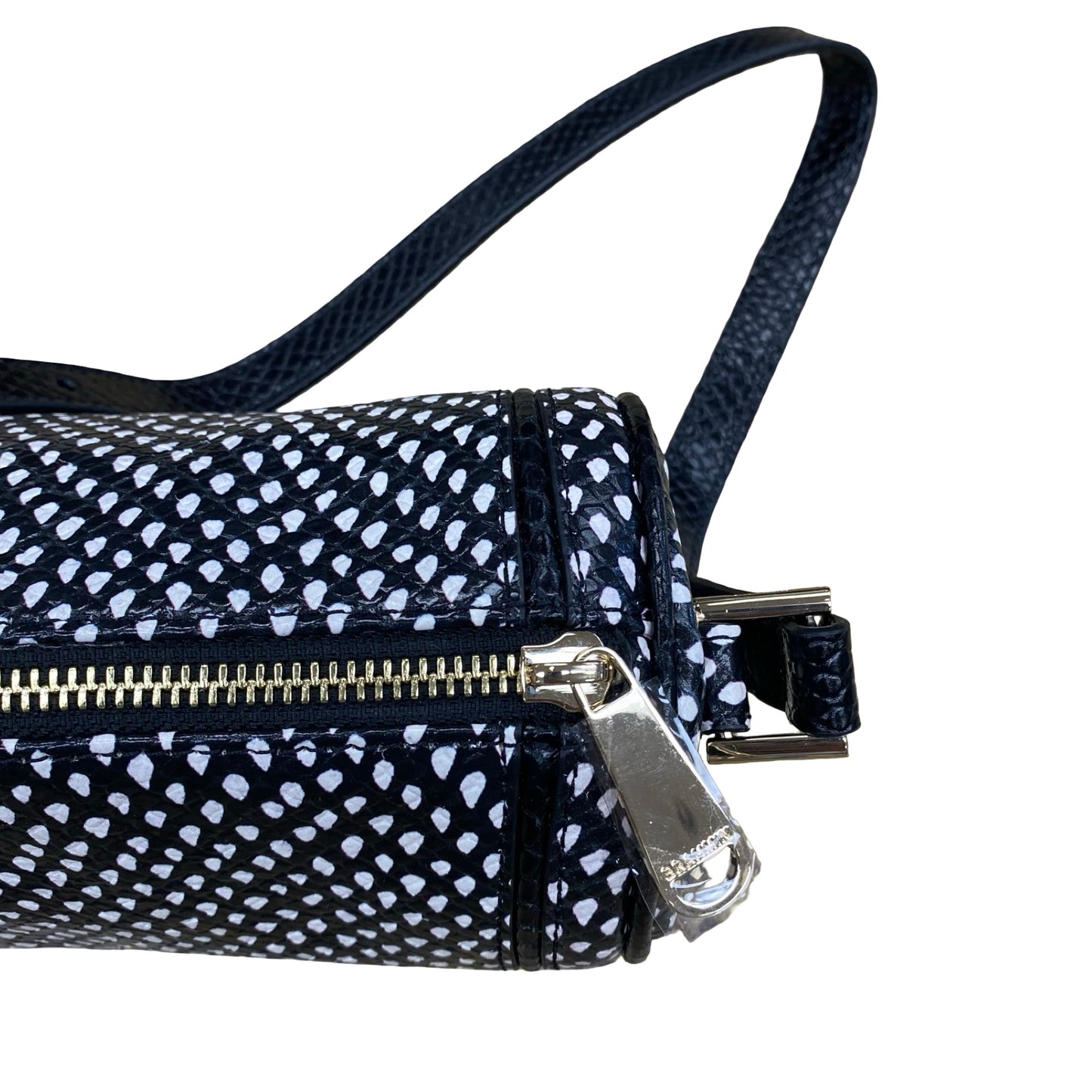 Handbag Designer By Brahmin In Black & White, Size:Small