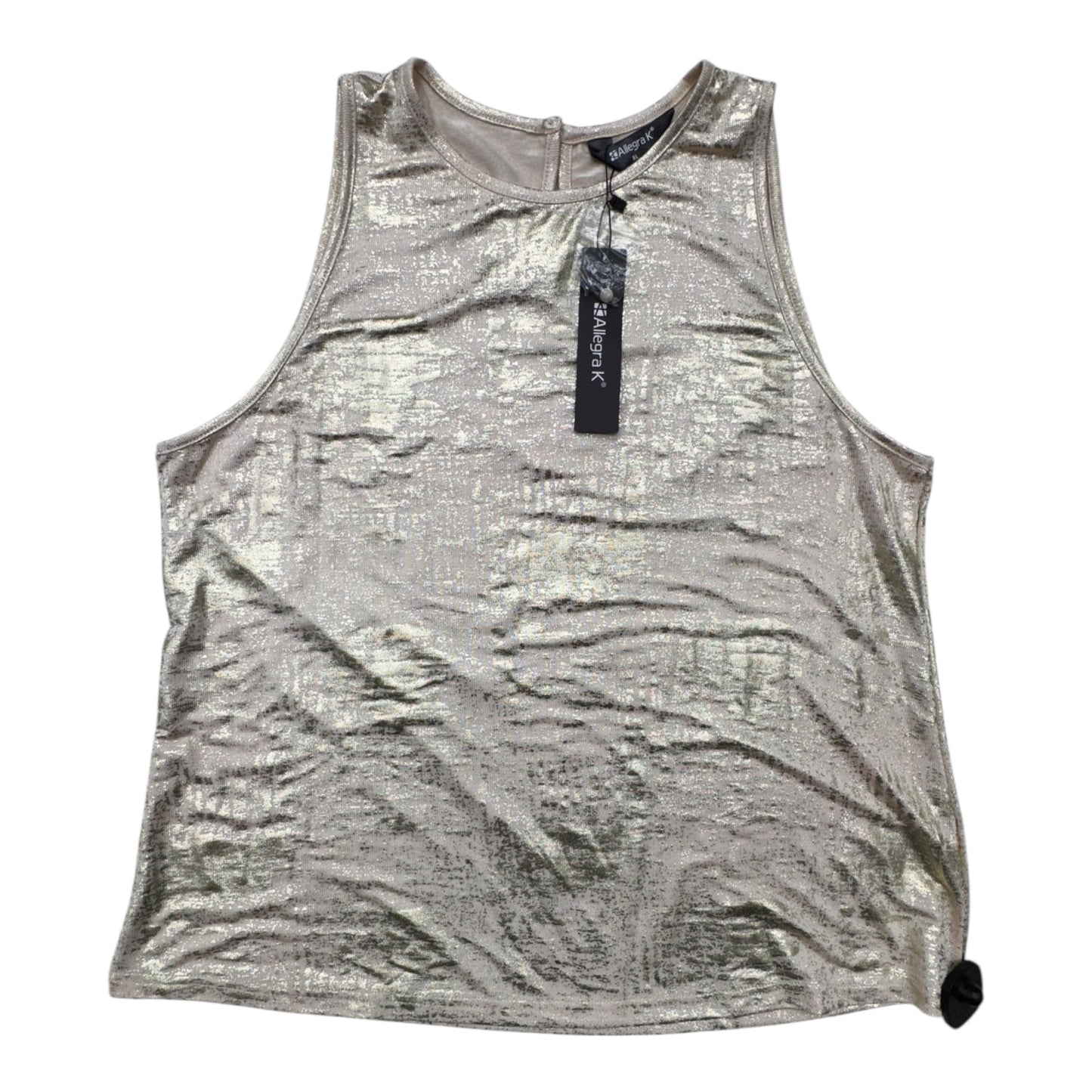 Top Sleeveless By Allegra K In Gold, Size:Xl
