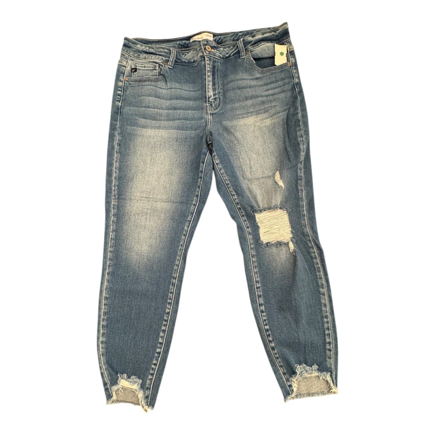 Jeans Skinny By Kancan In Blue Denim, Size:18