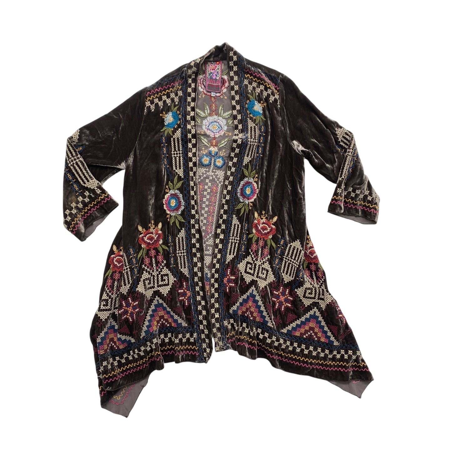 Sweater Cardigan Designer By Johnny Was In Multi, Size:Xs