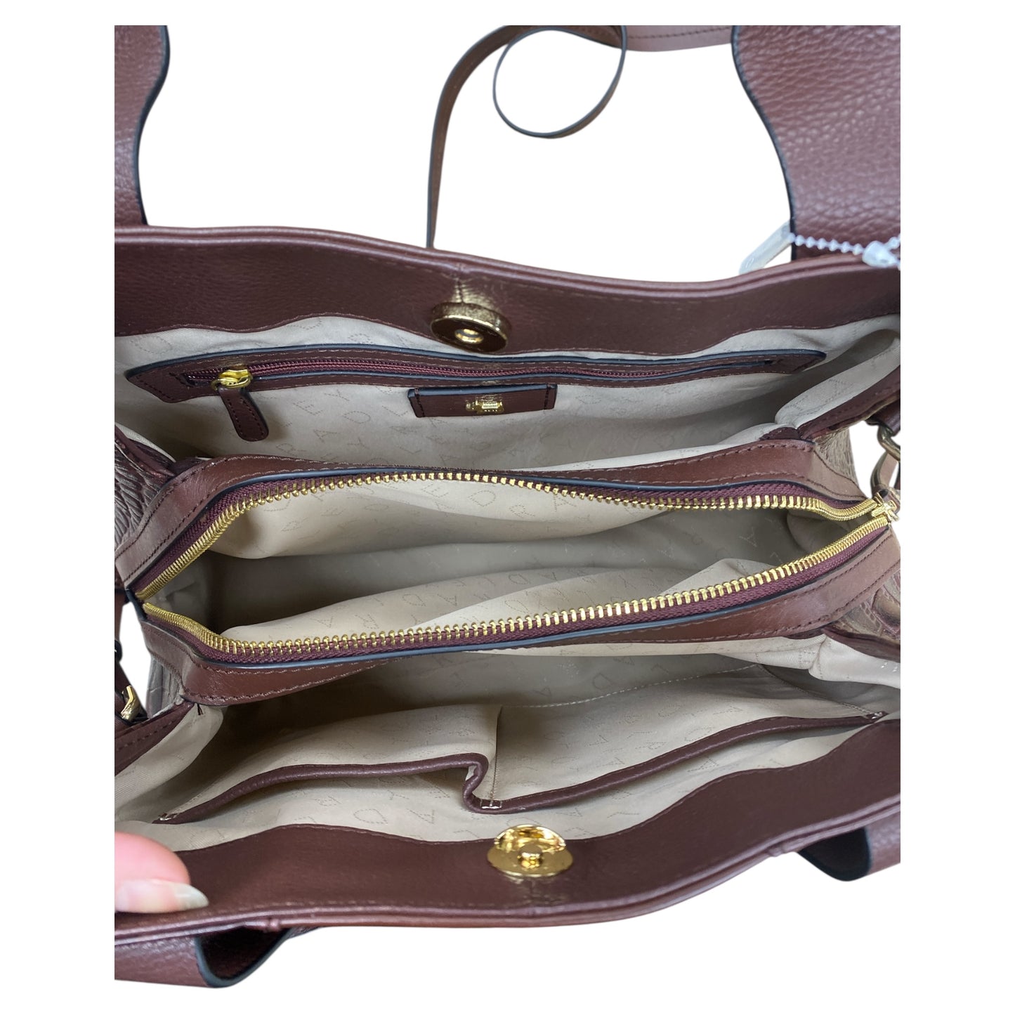 Handbag Designer By Radley London In Maroon, Size:Medium