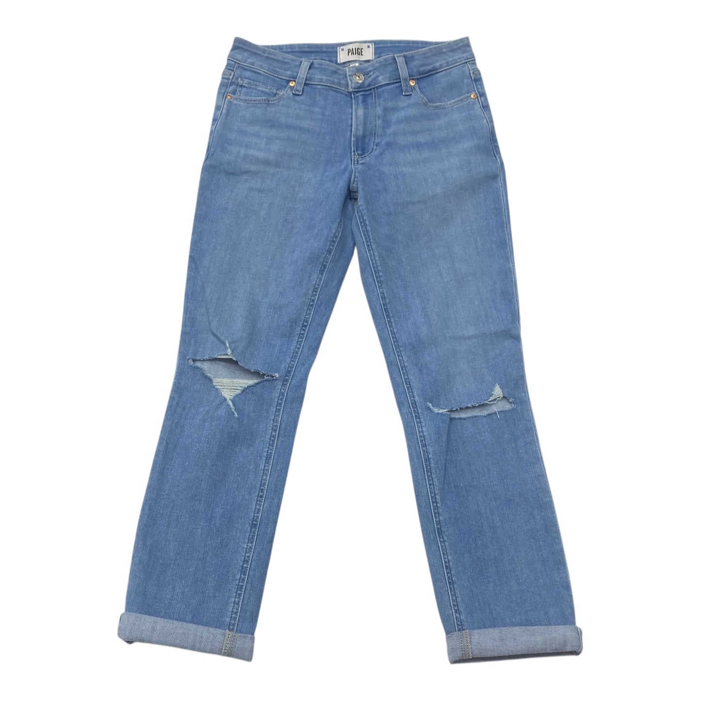 Jeans Straight By Paige In Blue Denim, Size:0