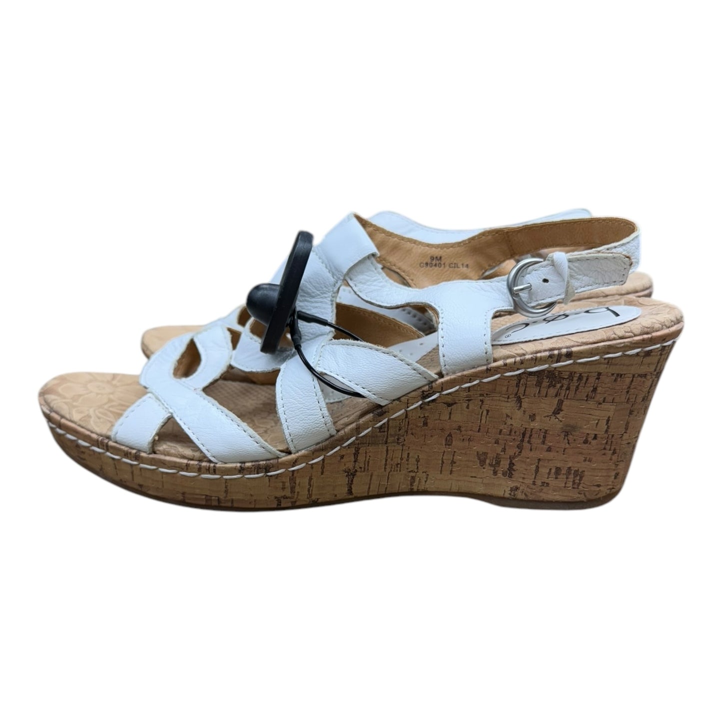 Sandals Heels Wedge By Boc In Tan & White, Size:9
