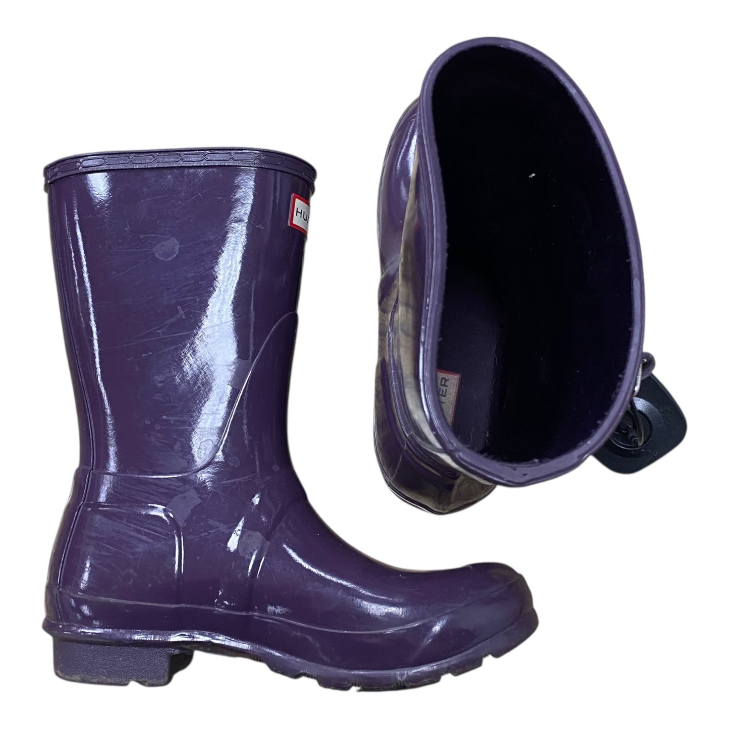 Boots Rain By Hunter In Purple, Size:6