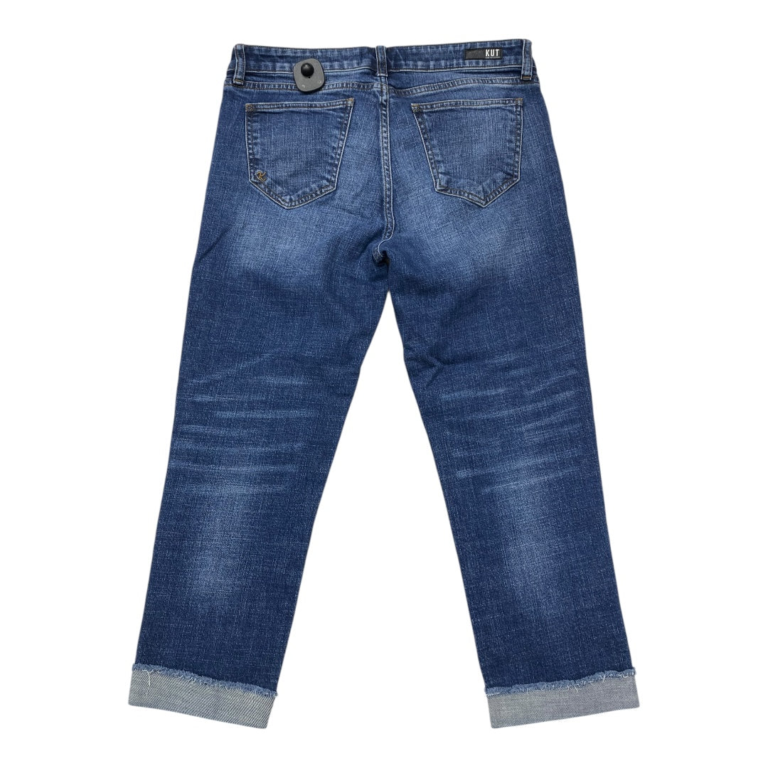Jeans Straight By Kut In Blue Denim, Size:8