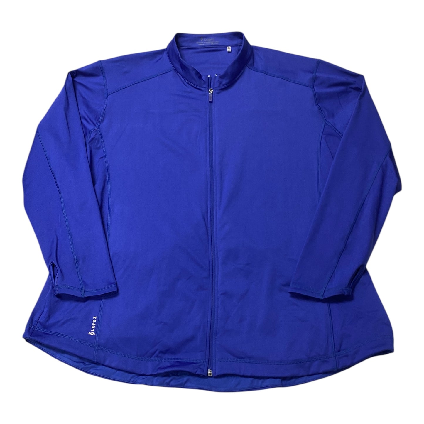 Athletic Top Ls Collar By LOPEZ In Blue, Size:1X