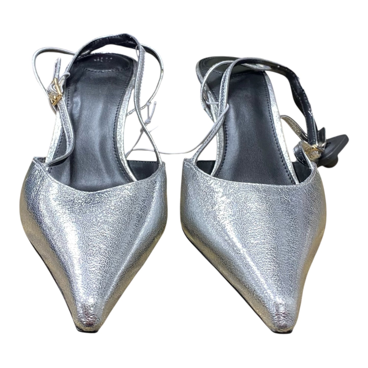 Shoes Heels Kitten By H&M In Silver, Size:10