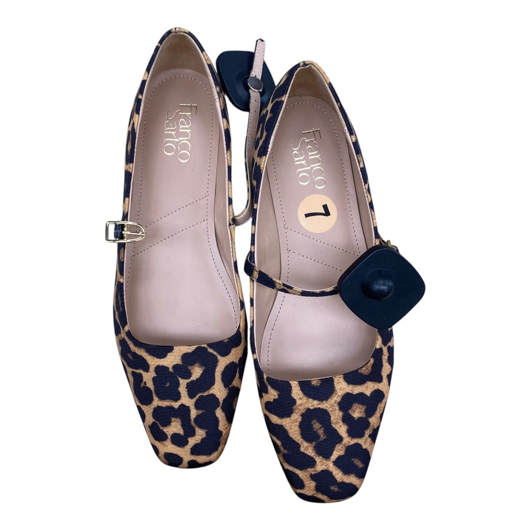Shoes Flats By Franco Sarto In Animal Print, Size:7