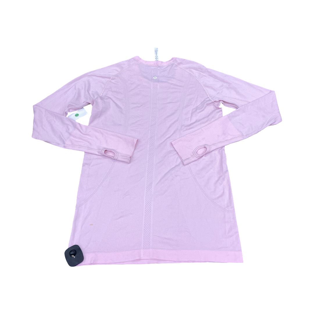 Athletic Top Ls Crewneck By Lululemon In Pink, Size:10