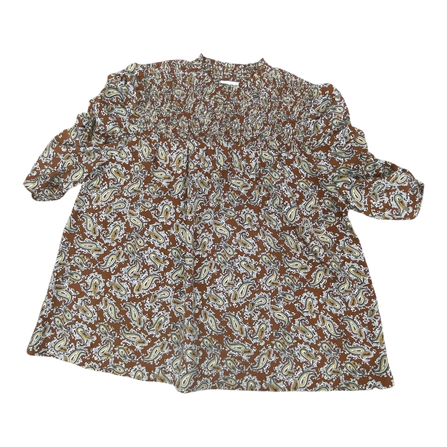 Top 3/4 Sleeve By Thml In Brown, Size:S