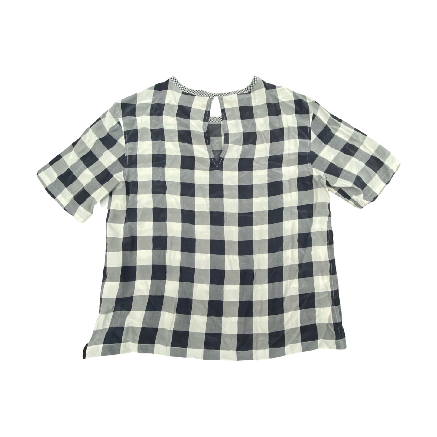 Top Ss By Equipment In Checkered Pattern, Size:L