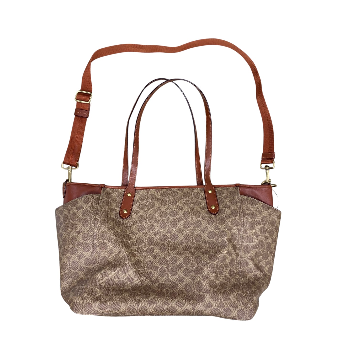 Handbag Designer By Coach In Brown, Size:Large