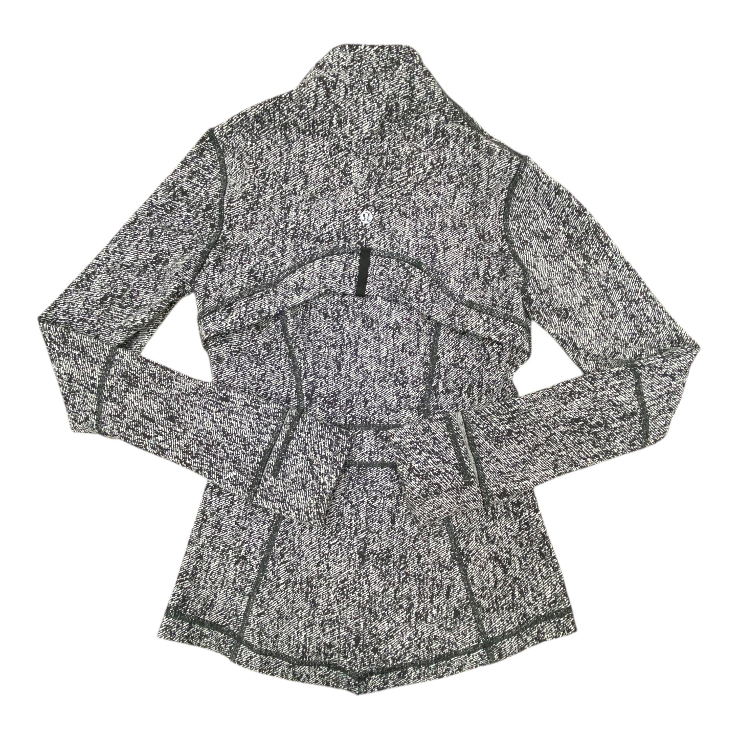 Athletic Jacket By Lululemon In Black & White, Size:4