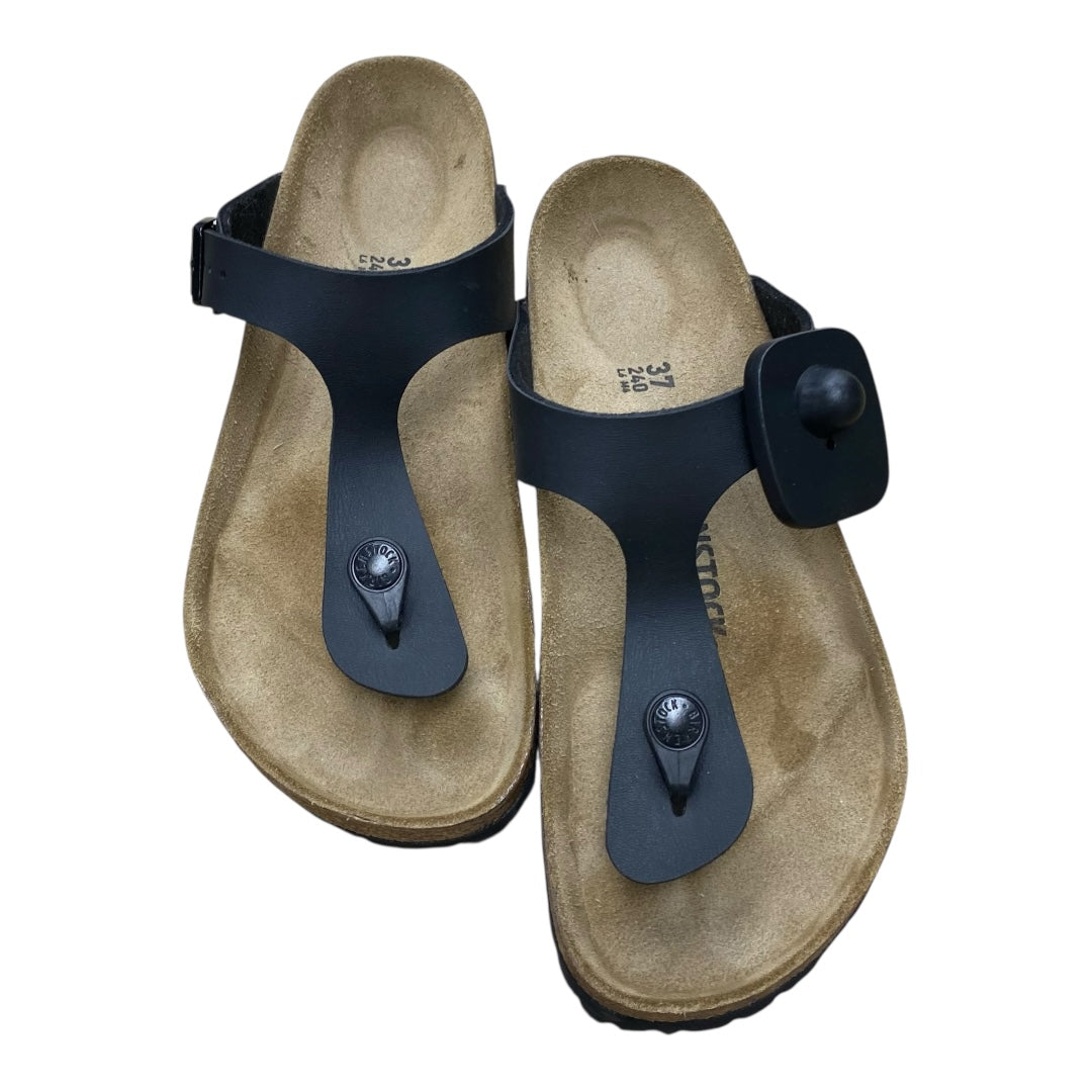 Sandals Designer By Birkenstock In Black & Brown, Size:6.5