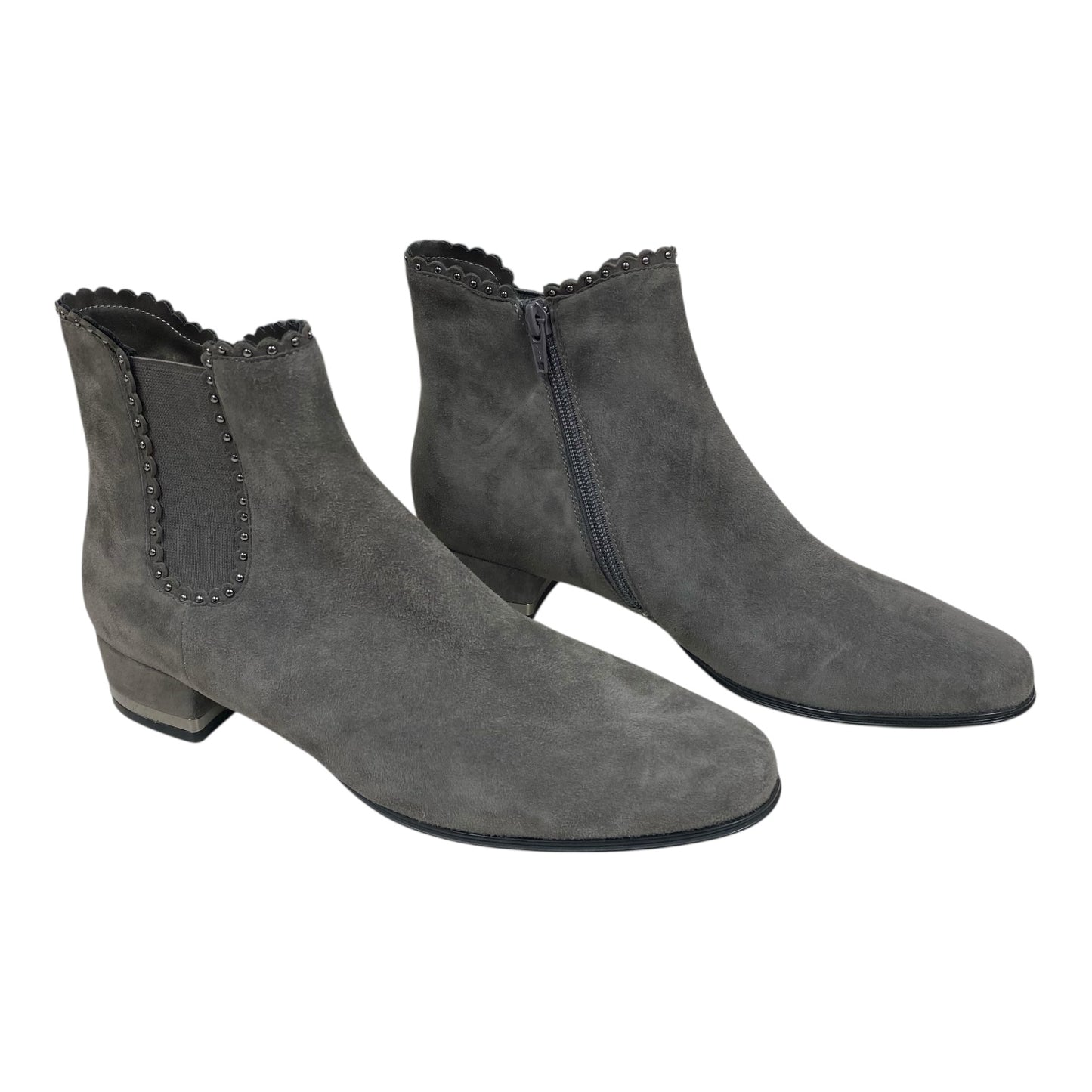 Boots Ankle Heels By Vaneli In Grey, Size:8