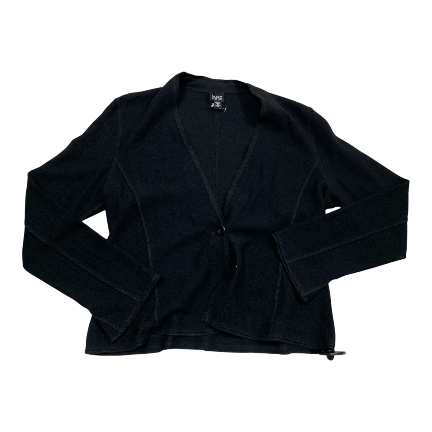 Sweater Cardigan Designer By Eileen Fisher In Black, Size:S