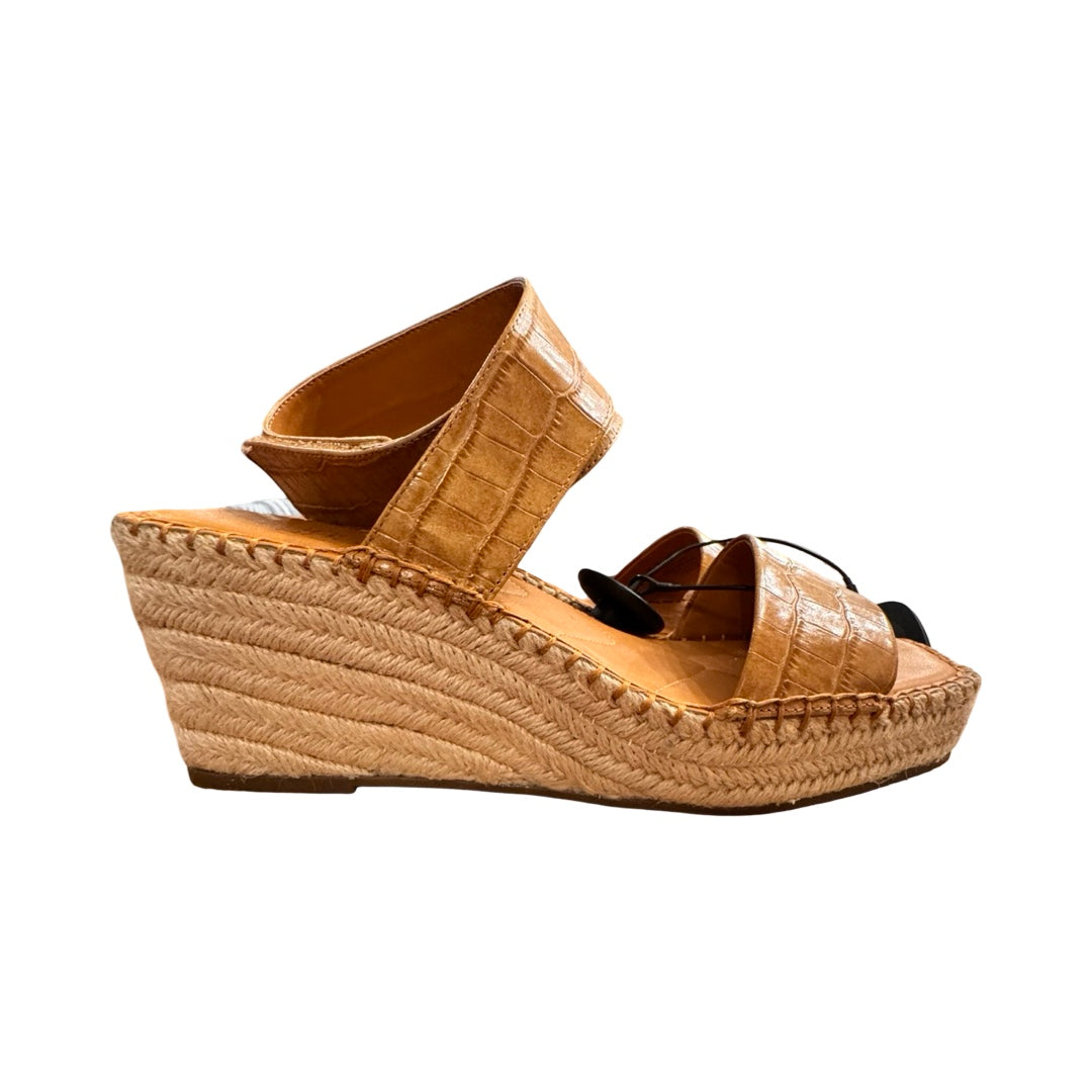 Sandals Heels Platform By Franco Sarto In Gold, Size:9.5