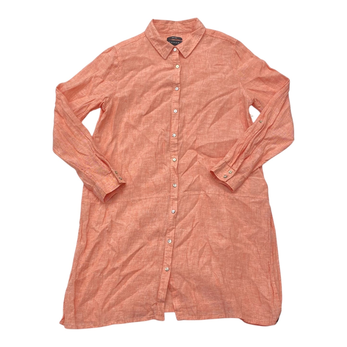 Dress Casual Midi By Tahari By Arthur Levine In Orange, Size:S