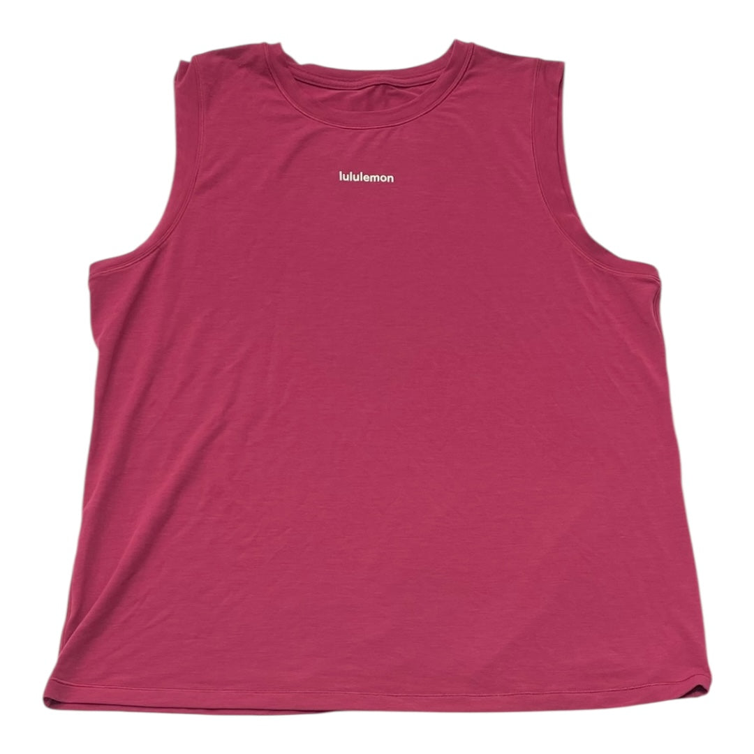 Athletic Tank Top By Lululemon In Pink, Size:L