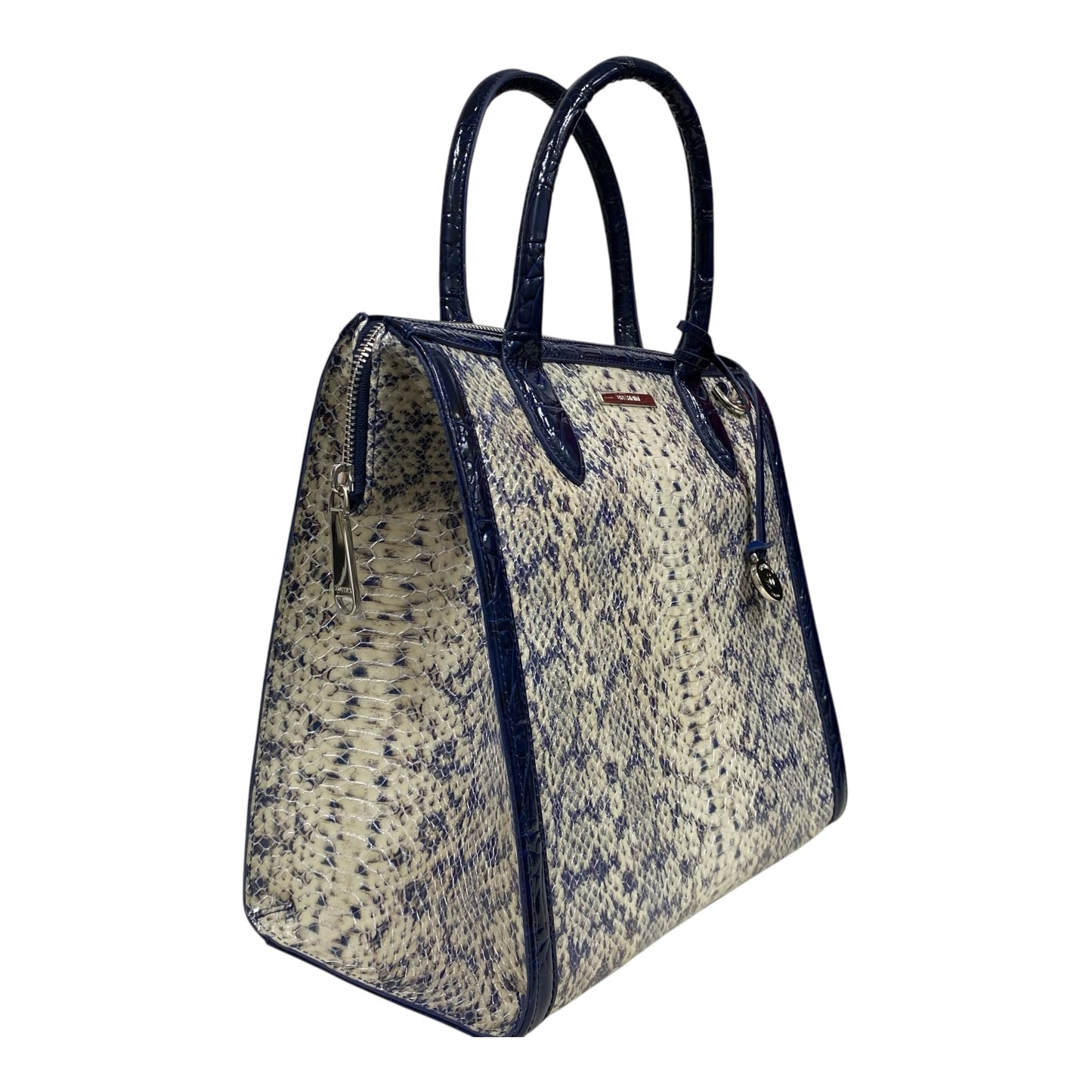 Handbag Designer By Brahmin In Snakeskin Print, Size:Medium