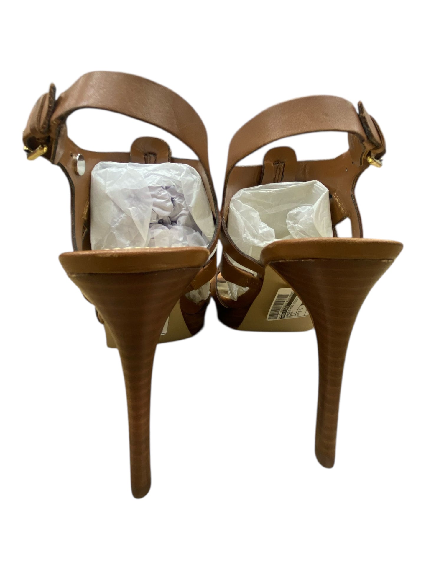 Sandals Heels Stiletto By Marc Fisher In Brown, Size:7.5