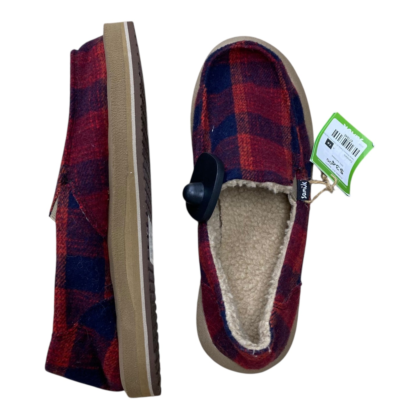 Slippers By Sanuk In Plaid Pattern, Size:7