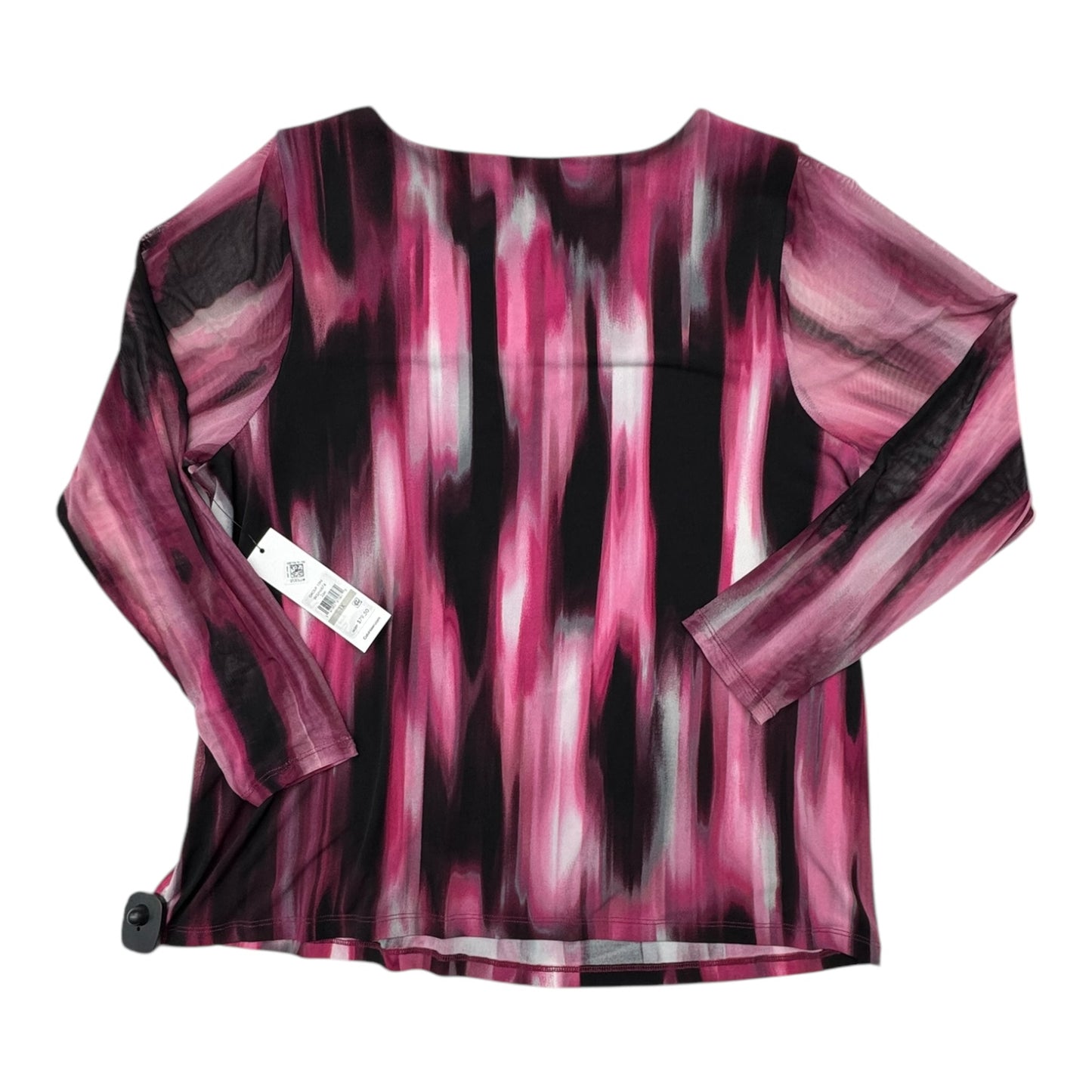 Top Ls By Calvin Klein In Black & Purple, Size:1X